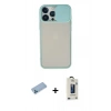 MARSİLYAN™- iPhone 13 Pro Max Kılıf Vadi Çizgi - Siyah Bilvis Hayalet Cam Ekran Koruyucu + Shine Kamera Lens Koruma Cam - MI