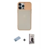 MARSİLYAN™- iPhone 13 Pro Max Kılıf Vadi Çizgi - Siyah Bilvis Hayalet Cam Ekran Koruyucu + Shine Kamera Lens Koruma Cam - MI