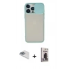 MARSİLYAN™- iPhone 13 Pro Max Kılıf Vadi Çizgi - Siyah Bilvis Hayalet Cam Ekran Koruyucu + Pers Alüminyum Kamera Lens - SABE