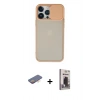 MARSİLYAN™- iPhone 13 Pro Max Kılıf Vadi Çizgi - Siyah Bilvis Hayalet Cam Ekran Koruyucu + Renkli Kamera Lens Koruma Cam - TU