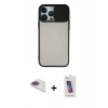 MARSİLYAN™- iPhone 13 Pro Max Kılıf Vadi Çizgi - Siyah Joko 5D Cam + Pers Alüminyum Kamera Lens - GI