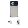 MARSİLYAN™- iPhone 13 Pro Max Kılıf Vadi Çizgi - Siyah Joko 5D Cam + Pers Alüminyum Kamera Lens - GD