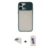 MARSİLYAN™- iPhone 13 Pro Max Kılıf Vadi Çizgi - Siyah Joko 5D Cam + Pers Alüminyum Kamera Lens - GD