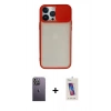 MARSİLYAN™- iPhone 13 Pro Max Kılıf Vadi Çizgi - Siyah Joko 5D Cam + Neon Fosforlu Kamera Lens - BZ