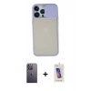 MARSİLYAN™- iPhone 13 Pro Max Kılıf Vadi Çizgi - Siyah Joko 5D Cam + Neon Fosforlu Kamera Lens - BZ