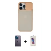 MARSİLYAN™- iPhone 13 Pro Max Kılıf Vadi Çizgi - Siyah Joko 5D Cam + Neon Fosforlu Kamera Lens - MI