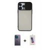 MARSİLYAN™- iPhone 13 Pro Max Kılıf Vadi Çizgi - Siyah Joko 5D Cam + Neon Fosforlu Kamera Lens - MI