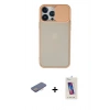 MARSİLYAN™- iPhone 13 Pro Max Kılıf Vadi Çizgi - Siyah Joko 5D Cam + Renkli Kamera Lens Koruma Cam - PE