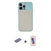 MARSİLYAN™- iPhone 13 Pro Max Kılıf Vadi Çizgi - Siyah Joko 5D Cam + Renkli Kamera Lens Koruma Cam - PE