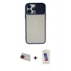 MARSİLYAN™- iPhone 13 Pro Max Kılıf Vadi Çizgi - Siyah Joko 5D Cam + Rainbow Kamera Lens Koruma Cam - KI
