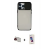 MARSİLYAN™- iPhone 13 Pro Max Kılıf Vadi Çizgi - Siyah Joko 5D Cam + Rainbow Kamera Lens Koruma Cam - KI