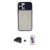 MARSİLYAN™- iPhone 13 Pro Max Kılıf Vadi Çizgi - Siyah Joko 5D Cam + Raze Metal Kamera Lens - GD