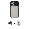 MARSİLYAN™- iPhone 13 Pro Max Kılıf Vadi Çizgi - Siyah Joko 5D Cam + Raze Metal Kamera Lens - GD
