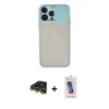 MARSİLYAN™- iPhone 13 Pro Max Kılıf Vadi Çizgi - Siyah Joko 5D Cam + Raze Metal Kamera Lens - GD