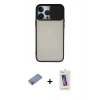 MARSİLYAN™- iPhone 13 Pro Max Kılıf Vadi Çizgi - Siyah Joko 5D Cam + Shine Kamera Lens Koruma Cam - PE