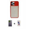 MARSİLYAN™- iPhone 13 Pro Max Kılıf Vadi Çizgi - Siyah Joko 5D Cam + Yeşil Neon Fosforlu Kamera Lens