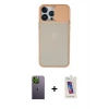 MARSİLYAN™- iPhone 13 Pro Max Kılıf Vadi Çizgi - Siyah Joko 5D Cam + Yeşil Neon Fosforlu Kamera Lens