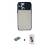 MARSİLYAN™- iPhone 13 Pro Max Kılıf Vadi Çizgi - Siyah Joko 5D Cam + Renkli Kamera Lens Koruma Cam - YL
