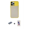 MARSİLYAN™- iPhone 13 Pro Max Kılıf Vadi Çizgi - Siyah Joko 5D Cam + Renkli Kamera Lens Koruma Cam - YL