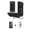 MARSİLYAN™- iPhone 13 Pro Max Kılıf Vadi Form Prime - Şeffaf Pasifik Cam Ekran Koruyucu + Neon Fosforlu Kamera Lens - MI