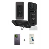 MARSİLYAN™- iPhone 13 Pro Max Kılıf Vadi Form Prime - Şeffaf Pasifik Cam Ekran Koruyucu + Neon Fosforlu Kamera Lens - YL