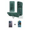 MARSİLYAN™- iPhone 13 Pro Max Kılıf Vadi Form Prime - Siyah 18D Cam Ekran Koruyucu + Neon Fosforlu Kamera Lens - MI