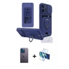 MARSİLYAN™- iPhone 13 Pro Max Kılıf Vadi Form Prime - Siyah 3D Antistatik Cam Ekran Koruyucu + Neon Fosforlu Kamera Lens - MI