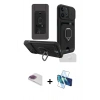 MARSİLYAN™- iPhone 13 Pro Max Kılıf Vadi Form Prime - Siyah 3D Antistatik Cam Ekran Koruyucu + Pers Alüminyum Kamera Lens - GI