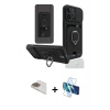 MARSİLYAN™- iPhone 13 Pro Max Kılıf Vadi Form Prime - Siyah 3D Antistatik Cam Ekran Koruyucu + Pers Alüminyum Kamera Lens - GD