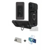MARSİLYAN™- iPhone 13 Pro Max Kılıf Vadi Form Prime - Siyah 3D Antistatik Cam Ekran Koruyucu + Rainbow Kamera Lens Koruma Cam - BZ