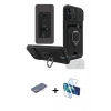 MARSİLYAN™- iPhone 13 Pro Max Kılıf Vadi Form Prime - Siyah 3D Antistatik Cam Ekran Koruyucu + Renkli Kamera Lens Koruma Cam - MI