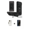 MARSİLYAN™- iPhone 13 Pro Max Kılıf Vadi Form Prime - Siyah 3D Antistatik Hayalet Cam Ekran Koruyucu + Shine Kamera Lens - GD