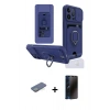 MARSİLYAN™- iPhone 13 Pro Max Kılıf Vadi Form Prime - Siyah 3D Antistatik Hayalet Cam Ekran Koruyucu + Renkli Kamera Lens Koruma Cam - YL