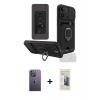MARSİLYAN™- iPhone 13 Pro Max Kılıf Vadi Form Prime - Siyah 6D Mat Seramik Hayalet Nano Ekran Koruyucu + Neon Fosforlu Kamera Lens - BZ