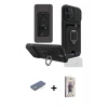 MARSİLYAN™- iPhone 13 Pro Max Kılıf Vadi Form Prime - Siyah Bilvis 3D Cam Ekran Koruyucu + Renkli Kamera Lens Koruma Cam - YL