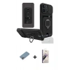 MARSİLYAN™- iPhone 13 Pro Max Kılıf Vadi Form Prime - Siyah Bilvis 3D Mat Cam Ekran Koruyucu + Gökkuşağı Shine Kamera Lens Koruma Cam