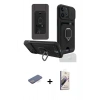 MARSİLYAN™- iPhone 13 Pro Max Kılıf Vadi Form Prime - Siyah Bilvis 3D Mat Cam Ekran Koruyucu + Renkli Kamera Lens Koruma Cam - MI