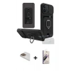 MARSİLYAN™- iPhone 13 Pro Max Kılıf Vadi Form Prime - Siyah Bilvis 3D Mat Cam Ekran Koruyucu + Pers Alüminyum Kamera Lens - GD