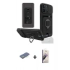 MARSİLYAN™- iPhone 13 Pro Max Kılıf Vadi Form Prime - Siyah Bilvis 3D Mat Cam Ekran Koruyucu + Renkli Kamera Lens Koruma Cam - YL