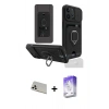 MARSİLYAN™- iPhone 13 Pro Max Kılıf Vadi Form Prime - Siyah Bilvis 5in1 3D Magic Cam Ekran Koruyucu + Rainbow Kamera Lens Koruma Cam - BZ