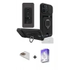 MARSİLYAN™- iPhone 13 Pro Max Kılıf Vadi Form Prime - Siyah Bilvis 5in1 3D Magic Cam Ekran Koruyucu + Pers Alüminyum Kamera Lens - GD