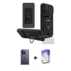 MARSİLYAN™- iPhone 13 Pro Max Kılıf Vadi Form Prime - Siyah Bilvis 5in1 3D Magic Cam Ekran Koruyucu + Neon Fosforlu Kamera Lens - MI
