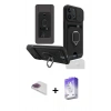 MARSİLYAN™- iPhone 13 Pro Max Kılıf Vadi Form Prime - Siyah Bilvis 5in1 3D Magic Cam Ekran Koruyucu + Pers Alüminyum Kamera Lens - GI