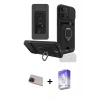 MARSİLYAN™- iPhone 13 Pro Max Kılıf Vadi Form Prime - Siyah Bilvis 5in1 3D Magic Cam Ekran Koruyucu + Rainbow Kamera Lens Koruma Cam - KI