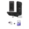 MARSİLYAN™- iPhone 13 Pro Max Kılıf Vadi Form Prime - Siyah Bilvis 5in1 5D Magic Hayalet Cam Ekran Koruyucu + Pers Alüminyum Kamera Lens - GI