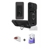 MARSİLYAN™- iPhone 13 Pro Max Kılıf Vadi Form Prime - Siyah Bilvis 5in1 5D Magic Hayalet Cam Ekran Koruyucu + Pers Alüminyum Kamera Lens - KI
