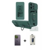 MARSİLYAN™- iPhone 13 Pro Max Kılıf Vadi Form Prime - Siyah Bilvis Hayalet Cam Ekran Koruyucu + Yeşil Neon Fosforlu Kamera Lens