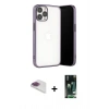 MARSİLYAN™- iPhone 13 Pro Max Kılıf Vadi Minimal - Şeffaf 360 Full Body Arka Koruyucu + Pers Alüminyum Kamera Lens - GI