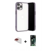 MARSİLYAN™- iPhone 13 Pro Max Kılıf Vadi Minimal - Şeffaf 360 Full Body Arka Koruyucu + Pers Alüminyum Kamera Lens - KI