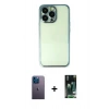 MARSİLYAN™- iPhone 13 Pro Max Kılıf Vadi Minimal - Şeffaf 360 Full Body Arka Koruyucu + Neon Fosforlu Kamera Lens - MI